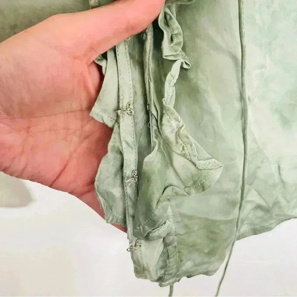 Free People Green Ruffle Blouse - Picture 9 of 9